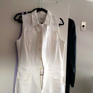 Anthropology off white jumpsuit